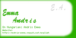 emma andris business card